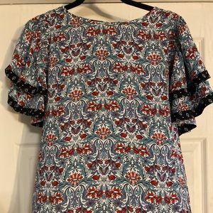 LOFT Short Sleeve Colorful Blouse